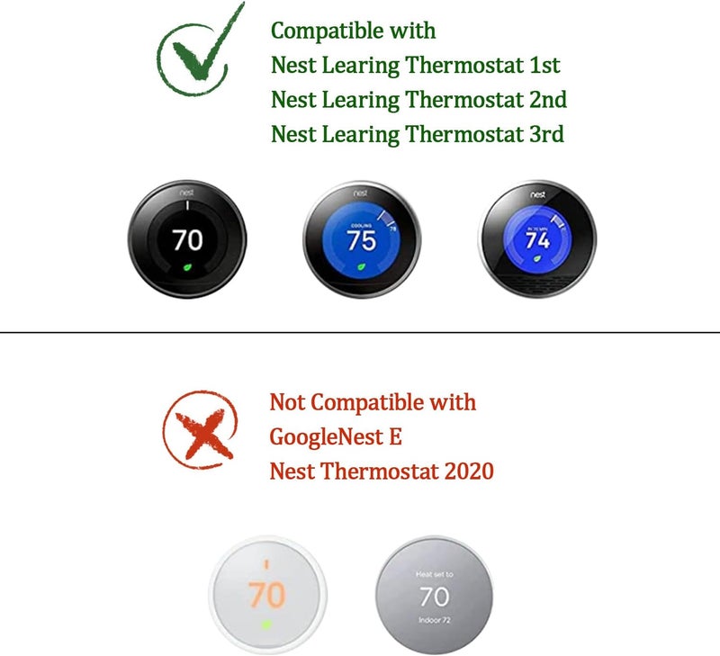 HOGEE Wall Plate for Google Nest Thermostat 1st/2nd/3rd, Nest Thermostat Trim Kit for Walls to Cover Defects (Not Compatible with 2020 Nest Thermostat) - Image 2